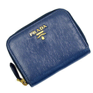 Prada Wallet Navy Blue leather